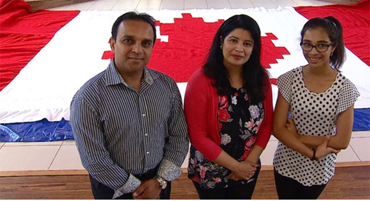 A Tribute to Canada  By Minu Bhatia. crocheted a 20 x 40 foot Canadian Flag