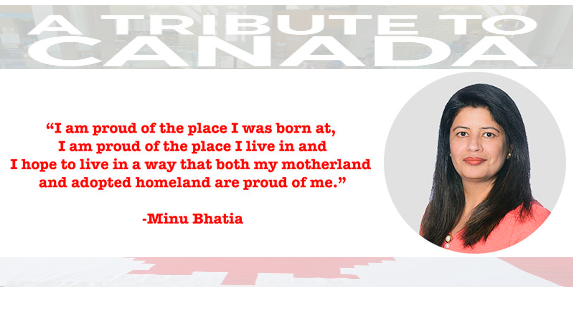 A Tribute to Canada  By Minu Bhatia. crocheted a 20 x 40 foot Canadian Flag