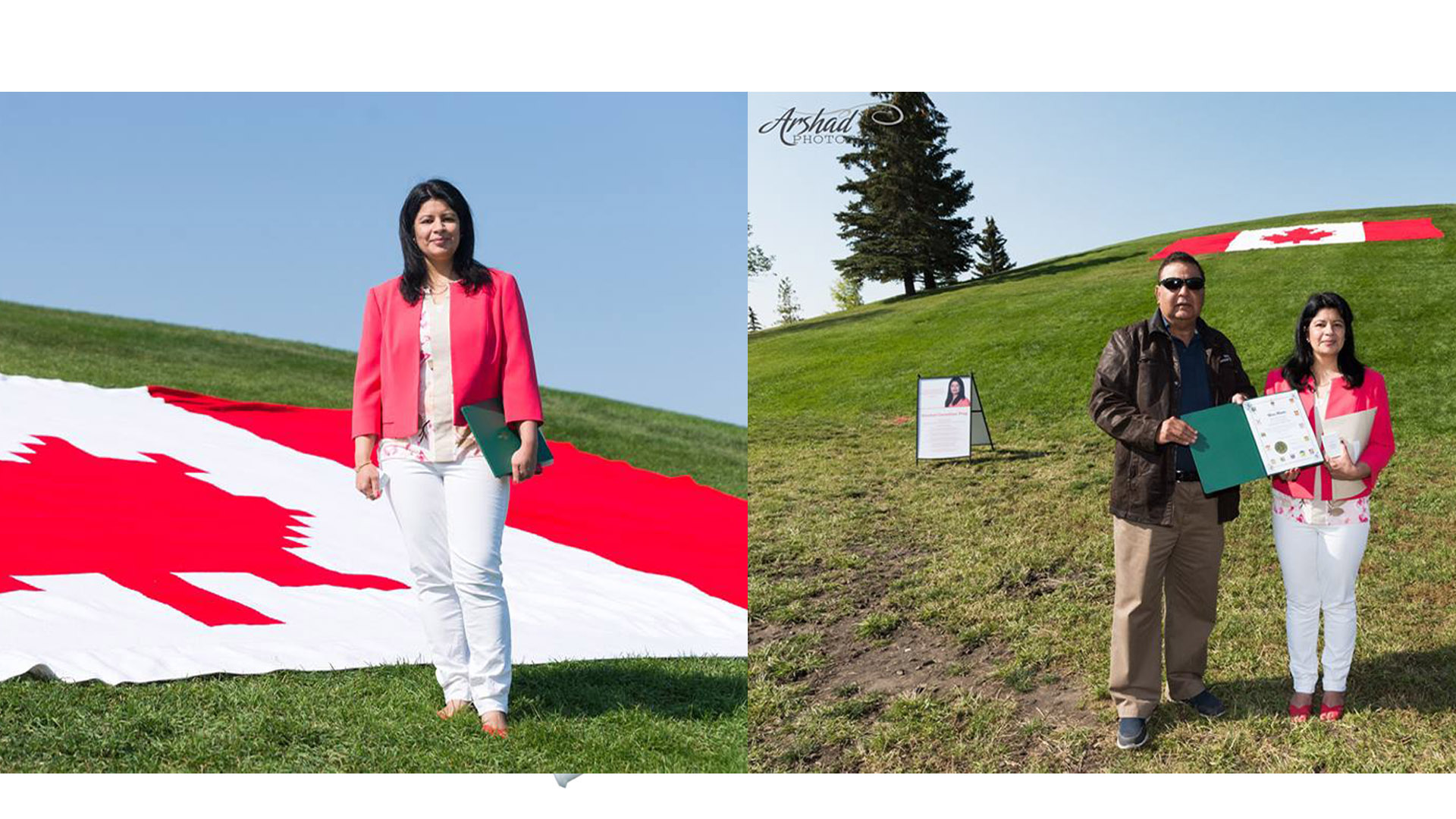 A Tribute to Canada  By Minu Bhatia. The talented and passionate RED Geet Mala Host Minu Bhatia, crocheted a 20 x 40 foot Canadian Flag