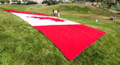 It's 74 square metres of crocheted Canadian pride.