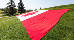 It's 74 square metres of crocheted Canadian pride.